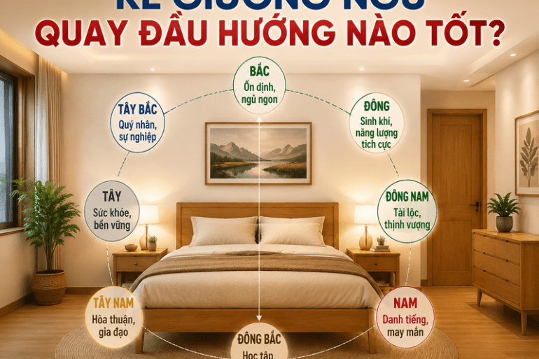 Việc xác định hướng giường giúp phòng ngủ yên tĩnh, dễ ngủ và tạo cảm giác an toàn. 