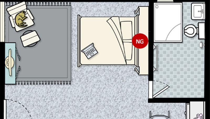 Tránh đầu giường đối diện cửa, dưới cửa sổ, sát nhà vệ sinh hoặc dưới xà ngang.