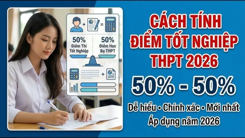 Cách tính điểm thi tốt nghiệp THPT năm 2026 kết hợp kết quả kỳ thi và điểm học bạ ba năm THPT theo tỷ lệ xét tốt nghiệp hiện hành