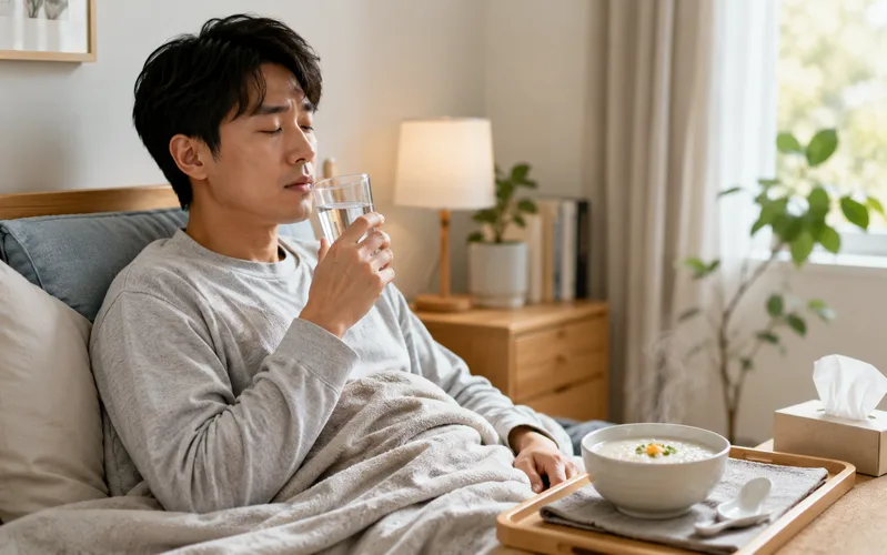 Uống đủ nước, ăn thức ăn mềm và kiểm soát đau sốt là trọng tâm chăm sóc tay chân miệng thể nhẹ.