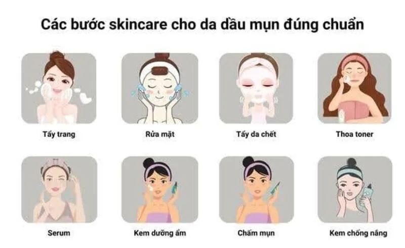 Quy trình chăm sóc da buổi tối cần được điều chỉnh theo đặc điểm của da dầu, da khô và da nhạy cảm.