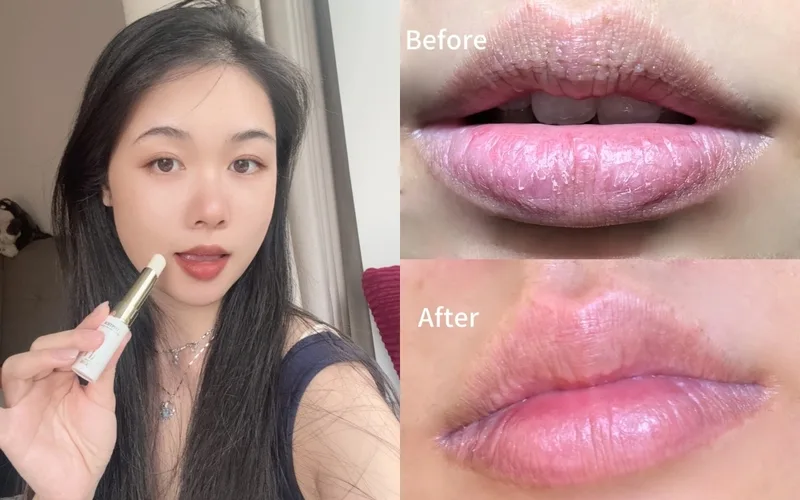 Son dưỡng không mùi và SPF 30 trở lên giúp hạn chế khô môi và tác động của tia UV.