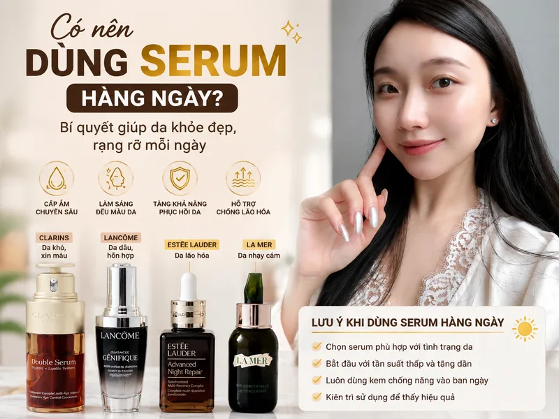 Lựa chọn serum phù hợp giúp cải thiện da khô, da xỉn màu và dấu hiệu lão hóa