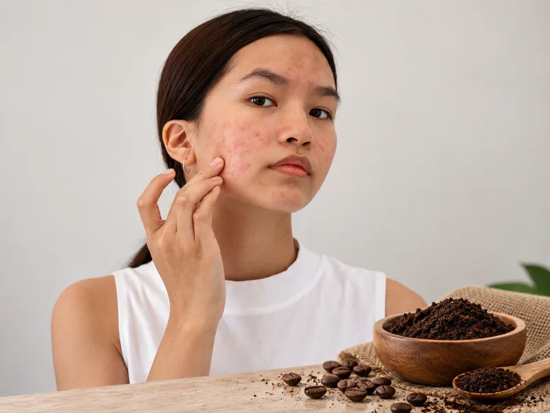 Chà xát bã cà phê quá mạnh có thể khiến da đỏ rát và kích ứng